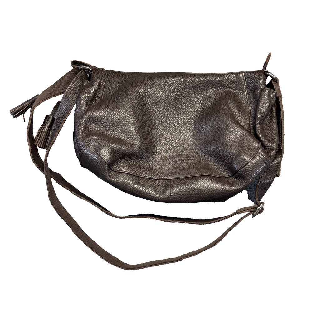 Spikes & Sparrow Brown Pebbled Leather Crossbody Shoulder Bag Tassels SPK1520